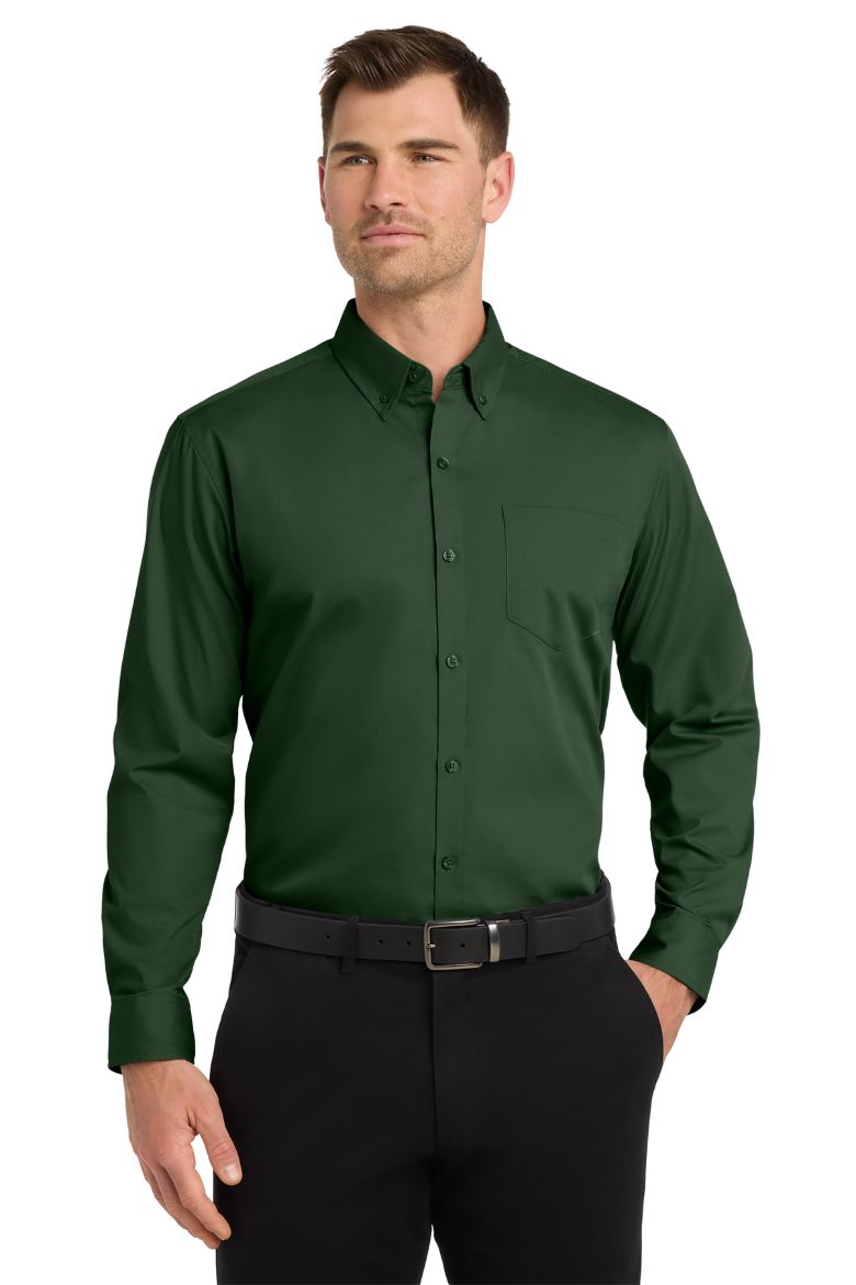 Picture of Port Authority Long Sleeve Carefree Poplin Shirt. W100