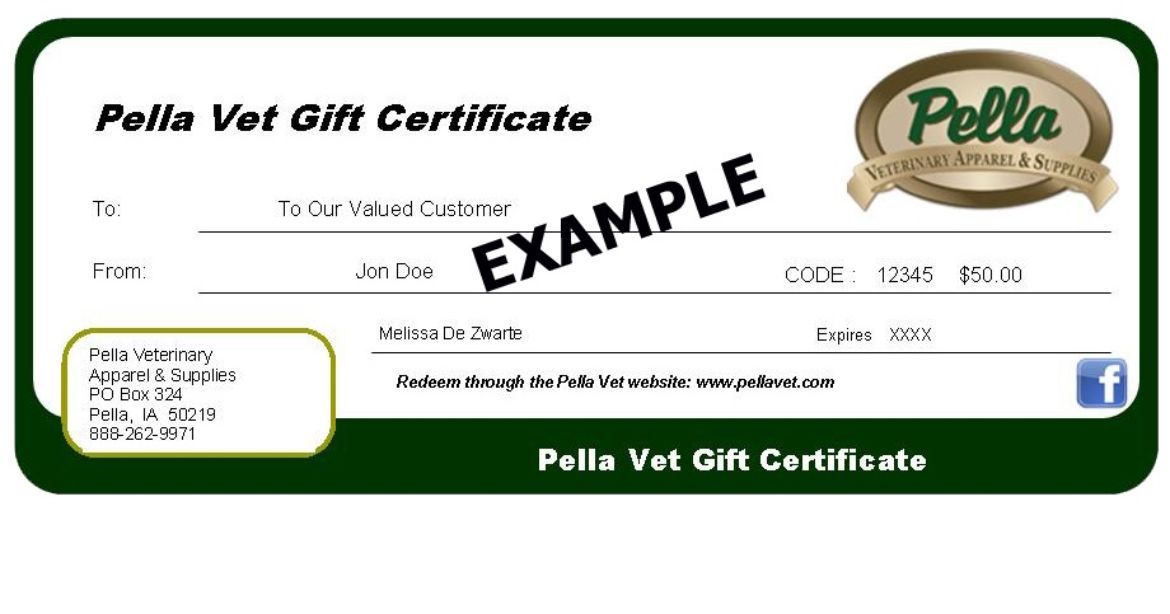 Picture of Gift Certificate - Veterinary